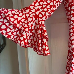 Diane Von Furstenberg Red and White Heart Mini Dress